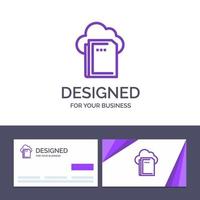 Creative Business Card and Logo template Cloud File Data Computing Vector Illustration