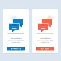 Bubbles Chat Customer Discuss Group  Blue and Red Download and Buy Now web Widget Card Template vector