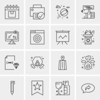 16 iconos universales de negocios vector ilustración de icono creativo para usar en proyectos relacionados con la web y dispositivos móviles