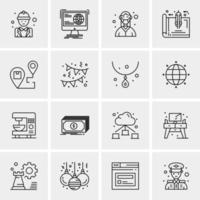 16 iconos universales de negocios vector ilustración de icono creativo para usar en proyectos relacionados con la web y dispositivos móviles