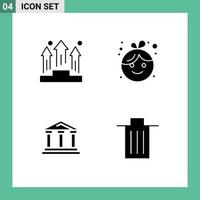 4 Creative Icons Modern Signs and Symbols of business bank people child finance Editable Vector Design Elements