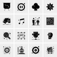 16 iconos universales de negocios vector ilustración de icono creativo para usar en proyectos relacionados con la web y dispositivos móviles