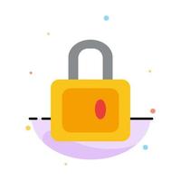 Lock School Study Abstract Flat Color Icon Template vector