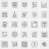 25 iconos de negocios universales vector ilustración de icono creativo para usar en proyectos relacionados con la web y dispositivos móviles