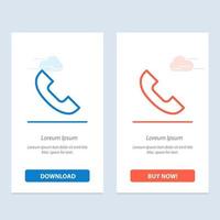 Call Phone Telephone Mobile  Blue and Red Download and Buy Now web Widget Card Template vector