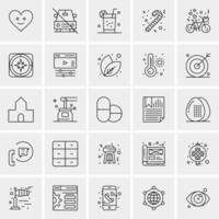 25 iconos de negocios universales vector ilustración de icono creativo para usar en proyectos relacionados con la web y dispositivos móviles