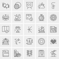 25 iconos de negocios universales vector ilustración de icono creativo para usar en proyectos relacionados con la web y dispositivos móviles