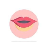 Lips Girl Abstract Circle Background Flat color Icon vector