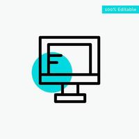 Computer Online Study School turquoise highlight circle point Vector icon