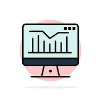 Computer Static Graph Monitor Abstract Circle Background Flat color Icon vector