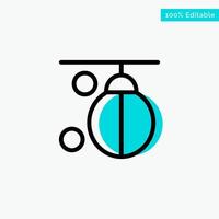 Bag Boxer Boxing Punching Training turquoise highlight circle point Vector icon