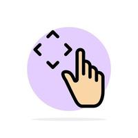 Finger Up Gestures Move Abstract Circle Background Flat color Icon vector