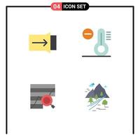 Modern Set of 4 Flat Icons and symbols such as gesture chart climate analysis graph Editable Vector Design Elements