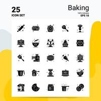 25 Baking Icon Set 100 Editable EPS 10 Files Business Logo Concept Ideas Solid Glyph icon design vector