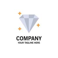 Diamond Jewel User Business Logo Template Flat Color vector