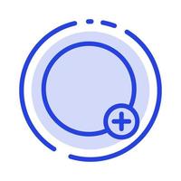 Basic Plus Sign Ui Blue Dotted Line Line Icon vector