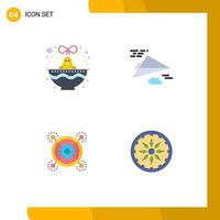 4 Thematic Vector Flat Icons and Editable Symbols of basket marketing holiday plane idea Editable Vector Design Elements