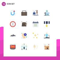 Pack of 16 Modern Flat Colors Signs and Symbols for Web Print Media such as cancel open box ink box office Editable Pack of Creative Vector Design Elements