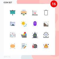 grupo de 16 colores planos modernos establecidos para basura de datos ok establece transfusión paquete editable de elementos de diseño de vectores creativos