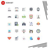 Flat Color Pack of 25 Universal Symbols of graphic school team education e Editable Vector Design Elements