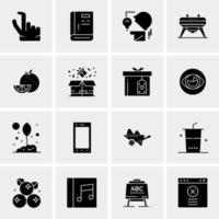 16 iconos universales de negocios vector ilustración de icono creativo para usar en proyectos relacionados con la web y dispositivos móviles