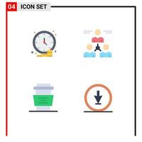 4 Universal Flat Icons Set for Web and Mobile Applications business man money user cafe Editable Vector Design Elements