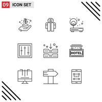 Set of 9 Modern UI Icons Symbols Signs for products electronics access dj router Editable Vector Design Elements