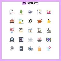 Pictogram Set of 25 Simple Flat Colors of development css tree coding sex Editable Vector Design Elements