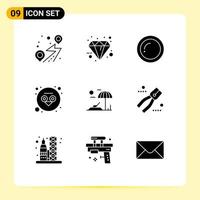 9 iconos creativos, signos y símbolos modernos de la sabiduría de las hamacas, búho especial que proporciona elementos de diseño vectorial editables vector
