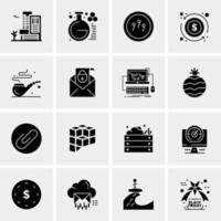 16 iconos universales de negocios vector ilustración de icono creativo para usar en proyectos relacionados con la web y dispositivos móviles