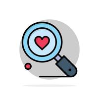 Search Love Heart Wedding Abstract Circle Background Flat color Icon vector