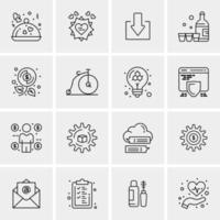 16 iconos universales de negocios vector ilustración de icono creativo para usar en proyectos relacionados con la web y dispositivos móviles