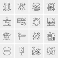 16 iconos universales de negocios vector ilustración de icono creativo para usar en proyectos relacionados con la web y dispositivos móviles