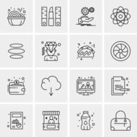 16 iconos universales de negocios vector ilustración de icono creativo para usar en proyectos relacionados con la web y dispositivos móviles