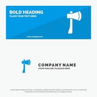 Ax Ax Tool Axe Axe Tool Building Construction SOlid Icon Website Banner and Business Logo Template vector