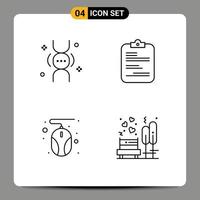 Universal Icon Symbols Group of 4 Modern Filledline Flat Colors of dna computer life paper mouse Editable Vector Design Elements