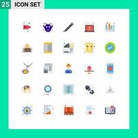 25 Universal Flat Colors Set for Web and Mobile Applications design user flute school laptop Editable Vector Design Elements