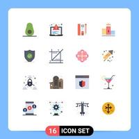 Pictogram Set of 16 Simple Flat Colors of security confirm pencil education first Editable Pack of Creative Vector Design Elements