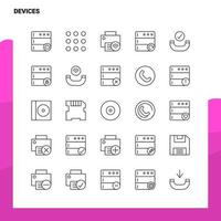 Set of Devices Line Icon set 25 Icons Vector Minimalism Style Design Black Icons Set Linear pictogram pack