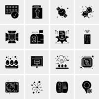 16 iconos universales de negocios vector ilustración de icono creativo para usar en proyectos relacionados con la web y dispositivos móviles