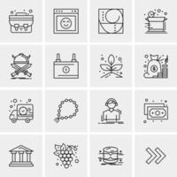 16 iconos universales de negocios vector ilustración de icono creativo para usar en proyectos relacionados con la web y dispositivos móviles