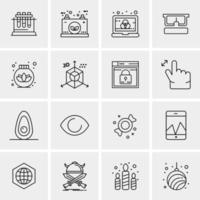 16 iconos universales de negocios vector ilustración de icono creativo para usar en proyectos relacionados con la web y dispositivos móviles