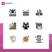 paquete de iconos de vector de stock de 9 signos y símbolos de línea para aumentar el dinero tijera de crecimiento de la bañera elementos de diseño de vector editables