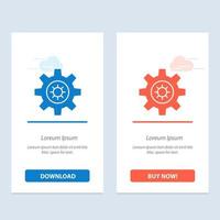 Gear Setting Motivation  Blue and Red Download and Buy Now web Widget Card Template vector