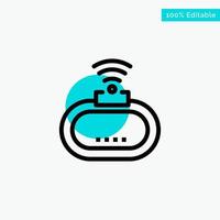 dispositivo seguridad wifi señal turquesa resaltar círculo punto vector icono