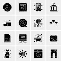 16 iconos universales de negocios vector ilustración de icono creativo para usar en proyectos relacionados con la web y dispositivos móviles