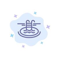 Swimming Pool Hotel Serves Blue Icon on Abstract Cloud Background vector