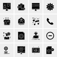 16 iconos universales de negocios vector ilustración de icono creativo para usar en proyectos relacionados con la web y dispositivos móviles