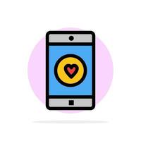 Application Mobile Mobile Application Like Heart Abstract Circle Background Flat color Icon vector