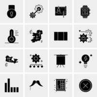 16 iconos universales de negocios vector ilustración de icono creativo para usar en proyectos relacionados con la web y dispositivos móviles